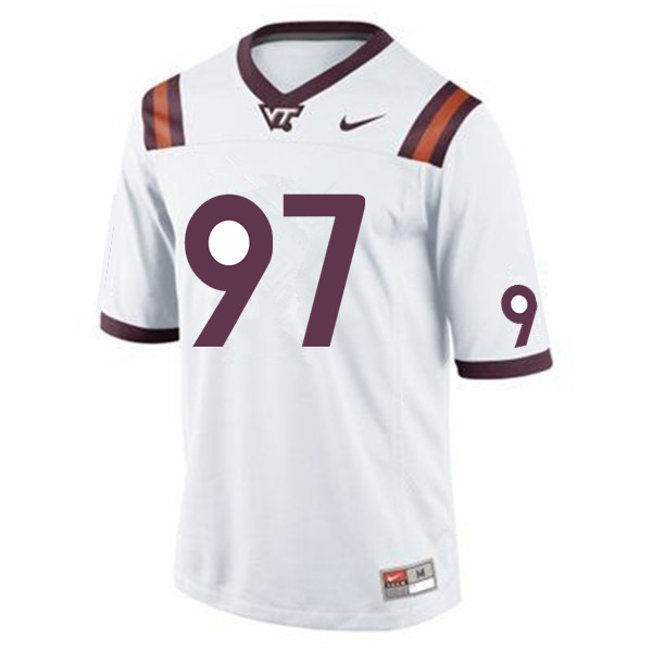 Men #97 Keondre Banks Virginia Tech Hokies College Football Jerseys Sale-White